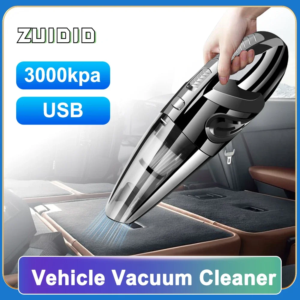 

New High power portable Car Vacuum Cleaner Wet And Dry hand-held Vehicle Vacuum Cleaner With 6 Different Type Suction Nozzle