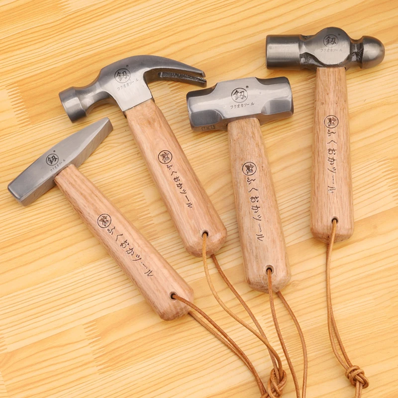 1pc Mini Hammer High Carbon Steel Small Hammer Solid Wood Short Handle Octagonal or Round Head Hammer Small Manual Hardware Tool