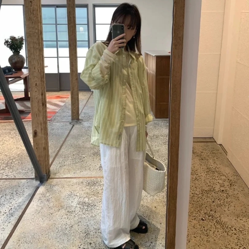 Pantalones informales de pierna recta adelgazantes con cintura ajustable para mujer, pantalones largos ligeros y holgados de Color, Qui very