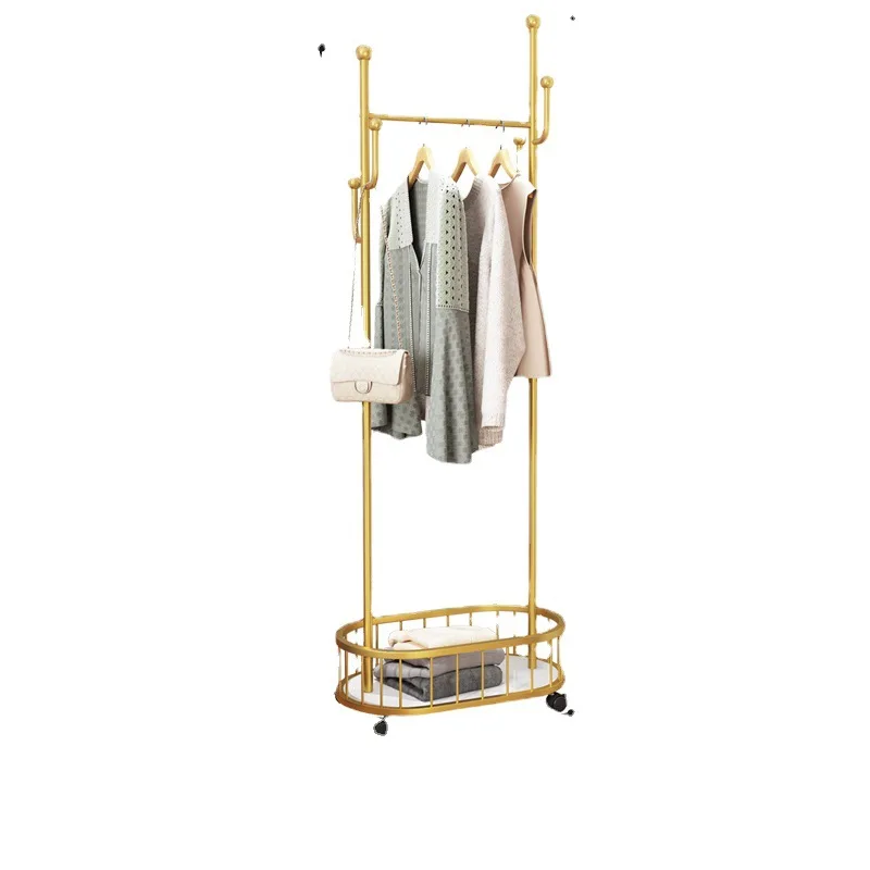 

Floor-to-ceiling bedroom removable wheeled living room light luxury drying rack simple coat rack