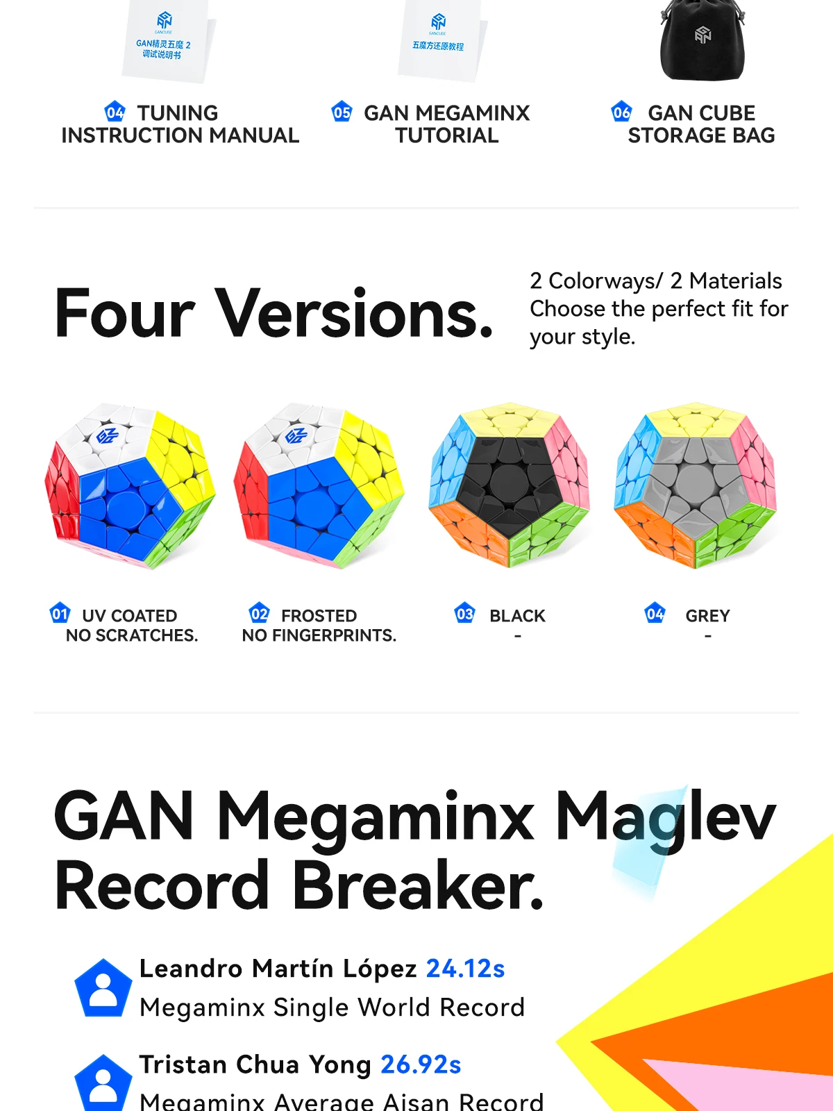 2024 Nowy GAN Megaminx Maglev Cube, GAN 12-stronna kostka 3x3x3 Magic Cube Profesjonalna kostka GAN Speed Magnetic Cube