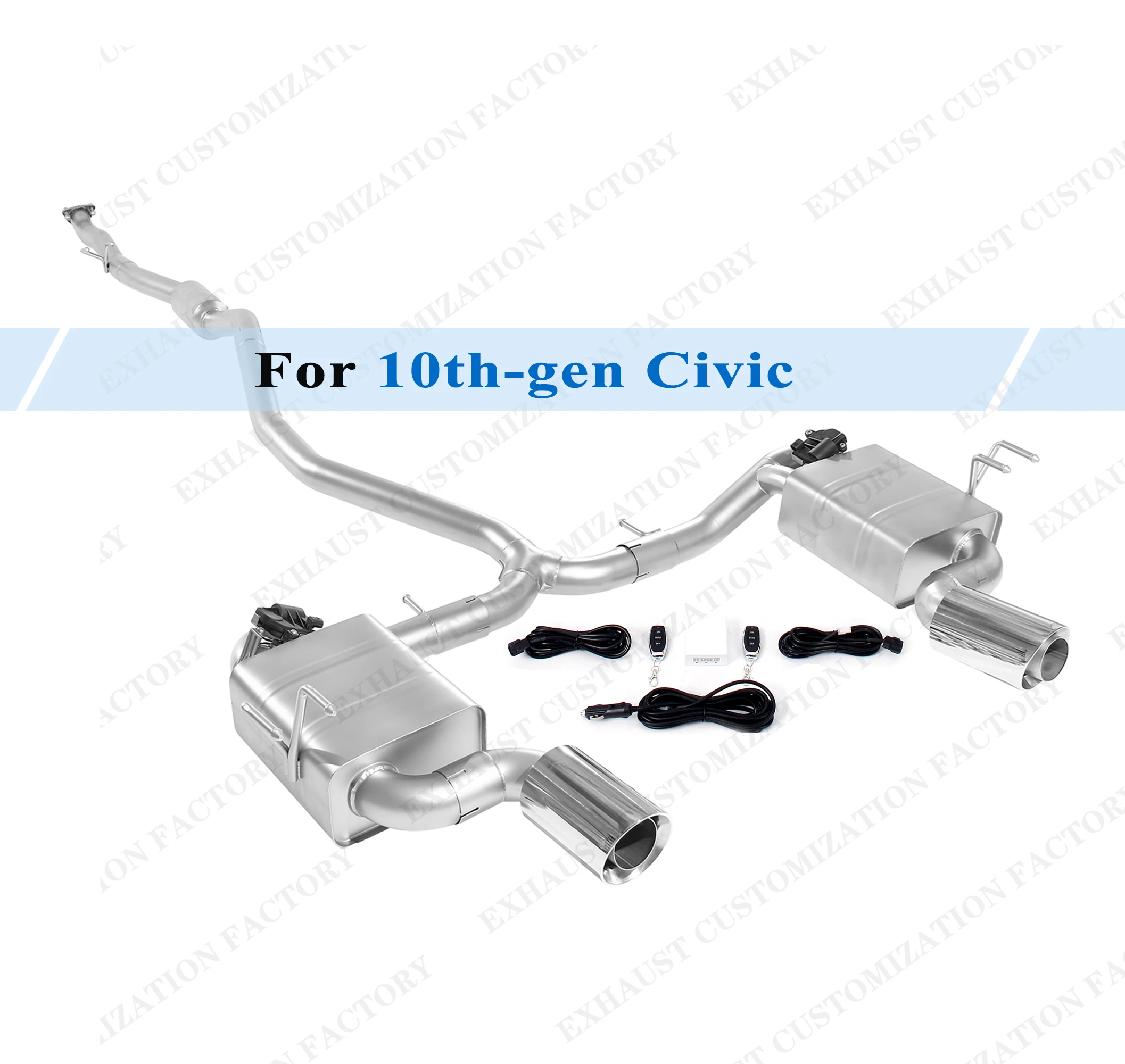 

For 2016-2019 10th Gen Civic Mk10 1.5T 1.0T Exhaust System Modified Exhaust Pipe Electric Valve Remote Control Customizable