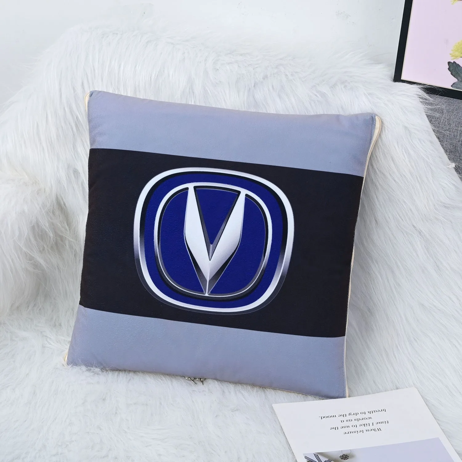 

For Changan 2 In 1 Pillow Quilt Dual-use Cushion Spring Summer Office Nap Pillow Men Gift Cushion Folding Air Conditioning Quilt