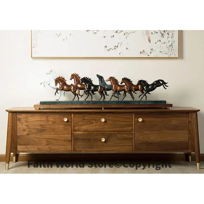 TOP Master art collection home office ROOM Decor -130 CM Huge 8 Fine horses ART bronze statue sculpture Decoration