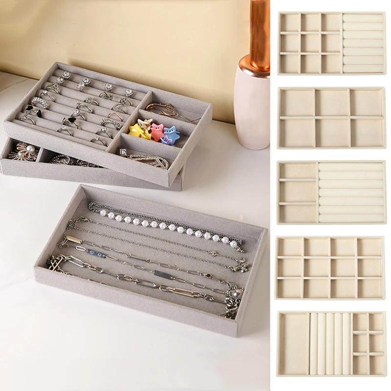 

Модный бархатный органайзер для ювелирных изделий, бытовой ящик, портативные серьги, кольцо, ожерелье, браслет, аксессуары для волос, демонстрационный лоток для хранения