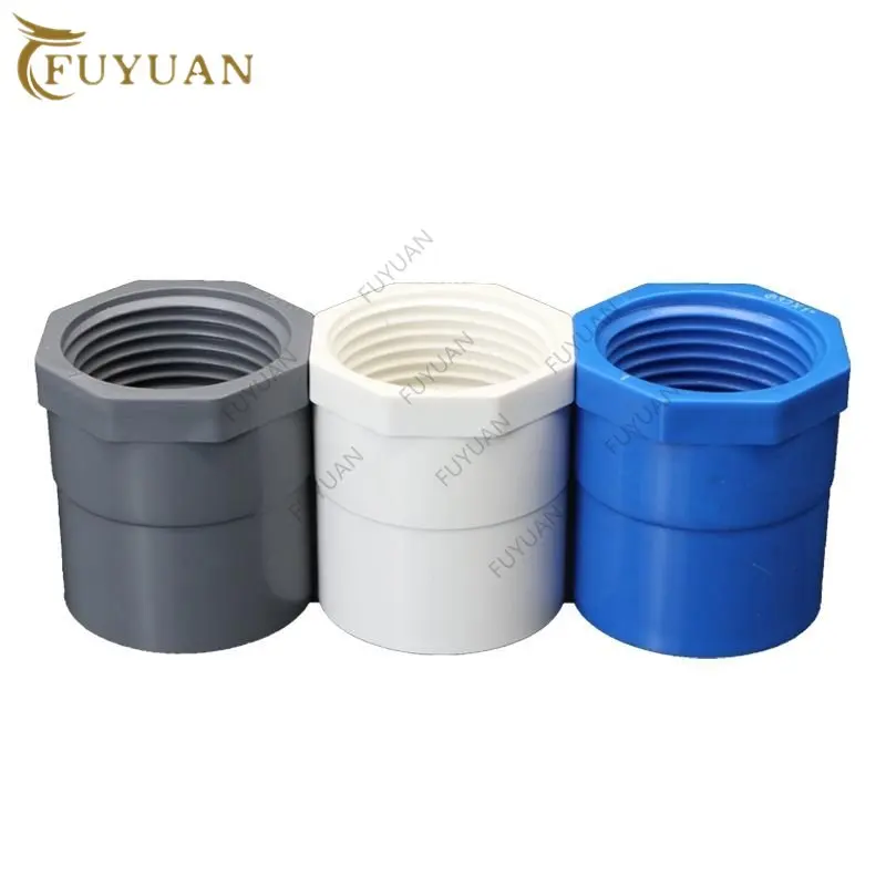 1/2 3/4 1 BSP Female Thread x 20/25/32/40/50mm ID Socket Straight PVC Pipe Fitting Water Connector Irrigation Water Parts Diy