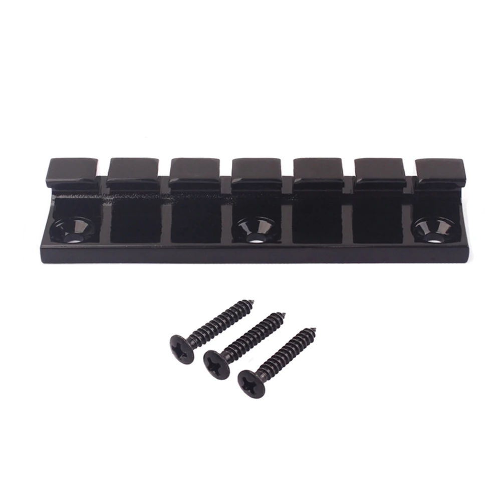 

6 Strings Guitar Bridge Saddles Hardtail Fixed Kit 3 Mounting Screws Chrome Zinc Alloy Electric Guitar Accessories Adjustable