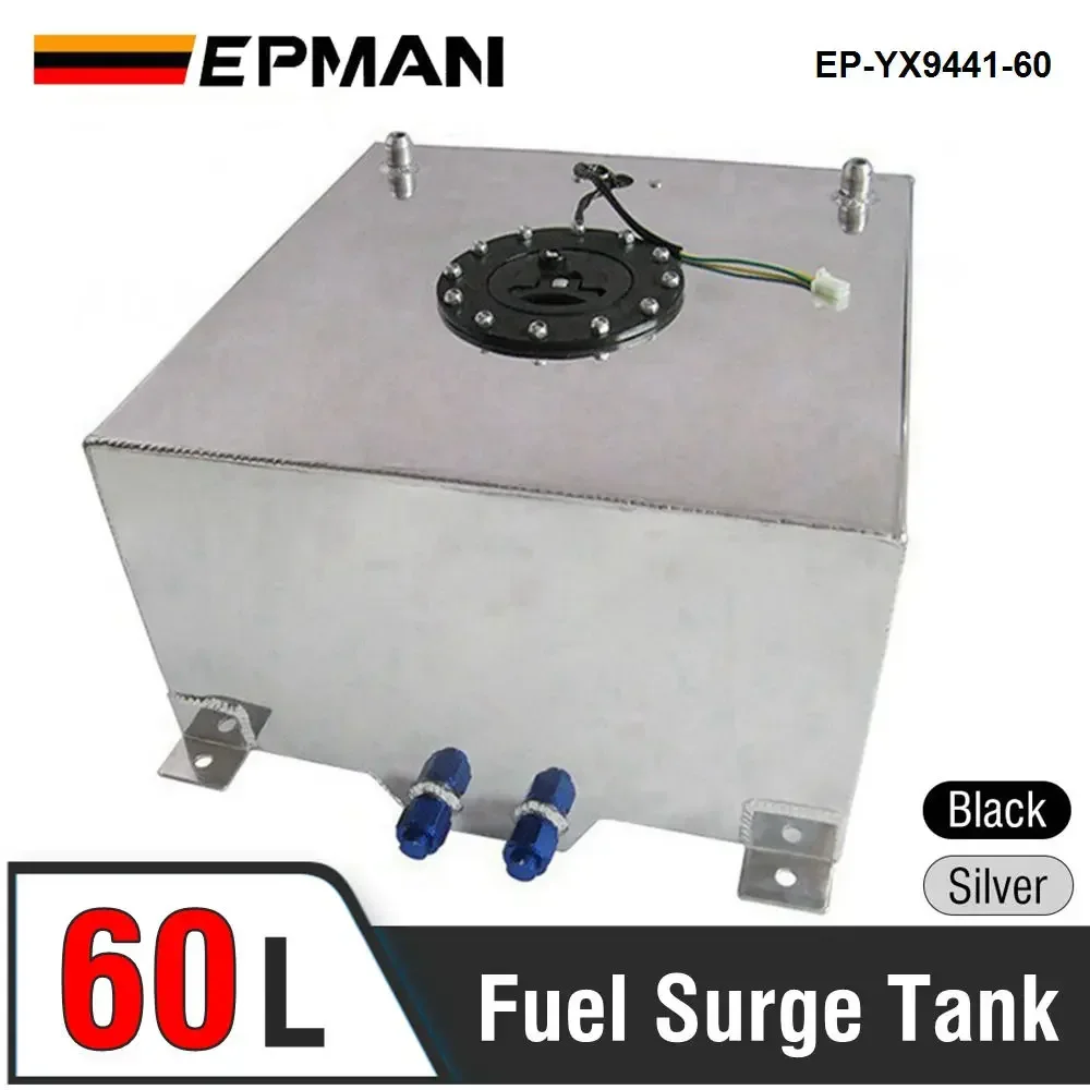 EPMAN 60L Polished Aluminum Racing / Drift / Street Fuel Cell Gas Tank + Level Sender EP-YX9441-60