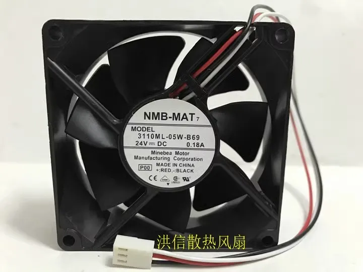 

Бесплатная доставка, оригинальный 8025 3110ML-05W-B69 DC24V 0,18A 8 см инверторный вентилятор охлаждения