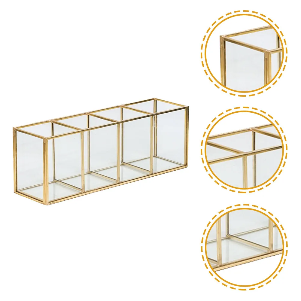 glass-desk-organizer-with-4-compartments-for-stationery-and-vanity-essentials-pens-pencils-makeup-brushes-ruler-eraser-scissors