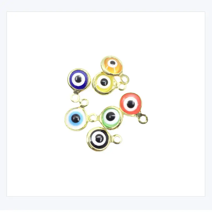 Eruifa 20pcs 6mm  Edge Mini Plastic Resin Devil Eyes Charms Pendant Jewelry DIY Hand Making Earring Necklace Bracelet