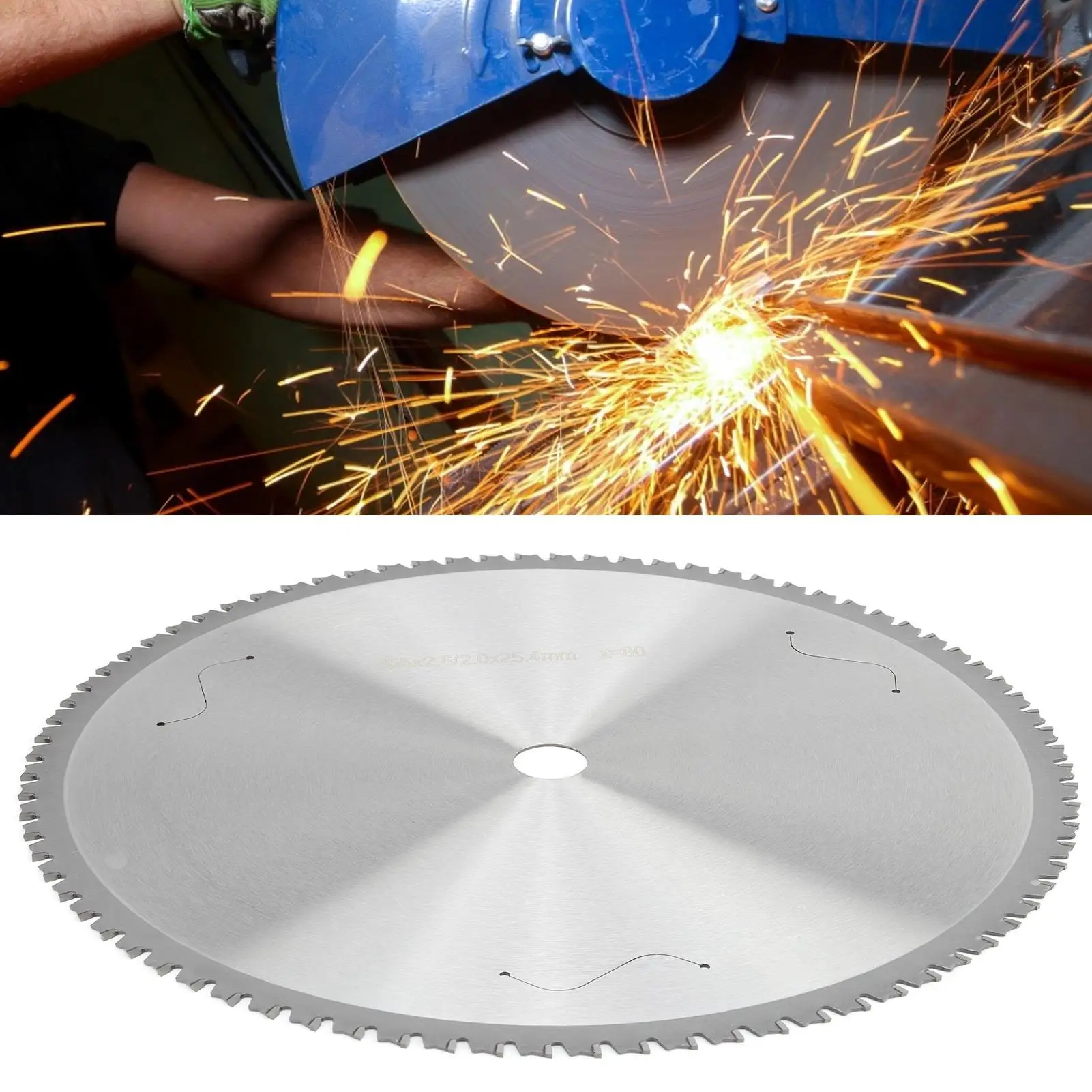 High-Speed Steel Circular Saw Blade 80T for Metal Cutting - 355mm x 2.6mm x 25.4mm Round Cutting Disc Tool