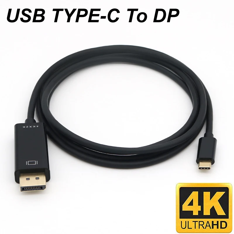 1.8m USB 3.1 Type C to DP V1.4 Displayport Male to Male Audio/Vidio Cable Cord Adapter Converter for Phone PC Monitor Projector