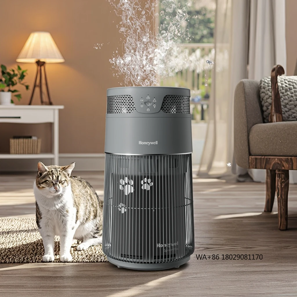 Esterilização e sucção capilar especialmente projetada para gatos Purificador de ar para animais de estimação Honeywell controlado por aplicativo