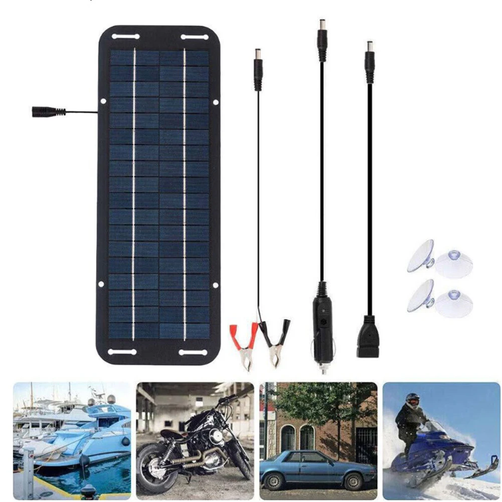 

1pc 12V 6W Solar Panels Charger Car Motorcycle Kick Scooter Portable Solar Panel Car Charger Battery Efficient Maintenance