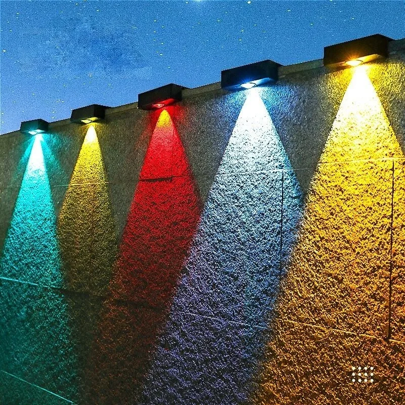 LED Solar Wall Light Outdoor Garden Lamp Waterproof Automatic Sensor For Fence Courtyard Street Landscape Decor Balcony