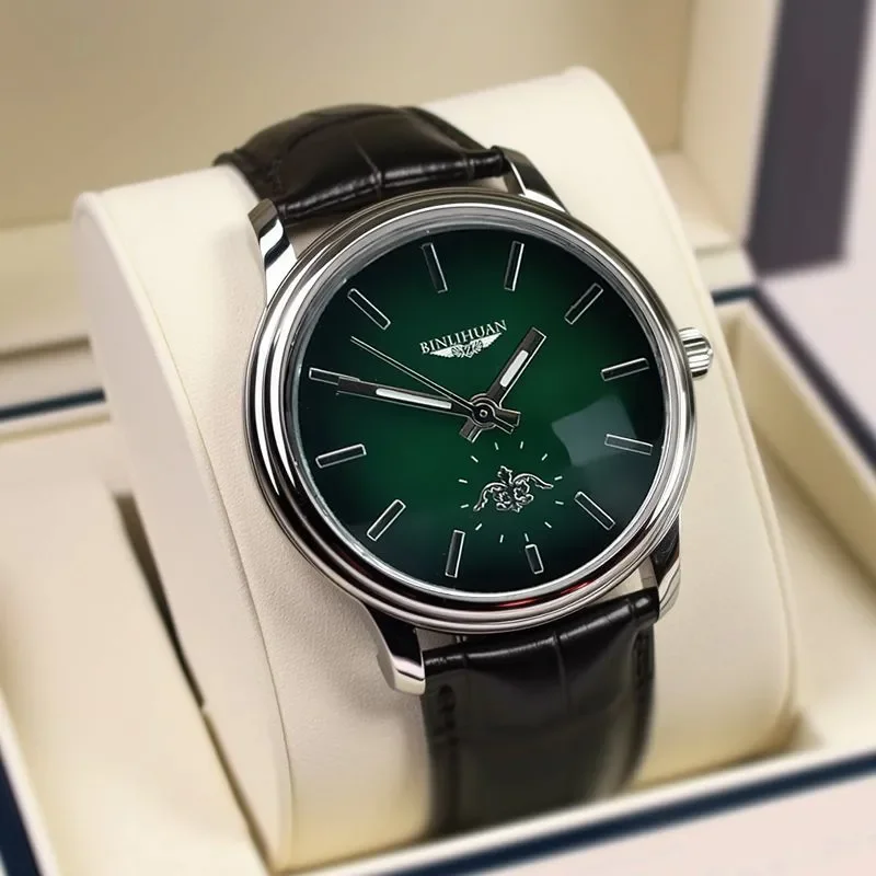 ساعة كوارتز رجال الأعمال الفاخرة مقاوم للماء حزام من الجلد العلامة التجارية الأعلى ساعة اليد وسيم ساعة رجالية للأعمال 2025 جديد