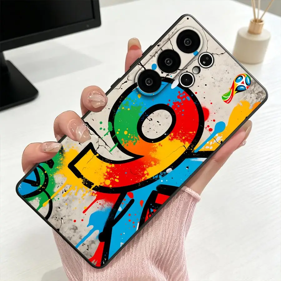 Case for Samsung Galaxy S26 Ultra Note 20 8 9 10 S25+ S25 Plus S20 S24 S21 FE S10 S9 S23 S26+ S24+ Phone Cover Graffiti Number