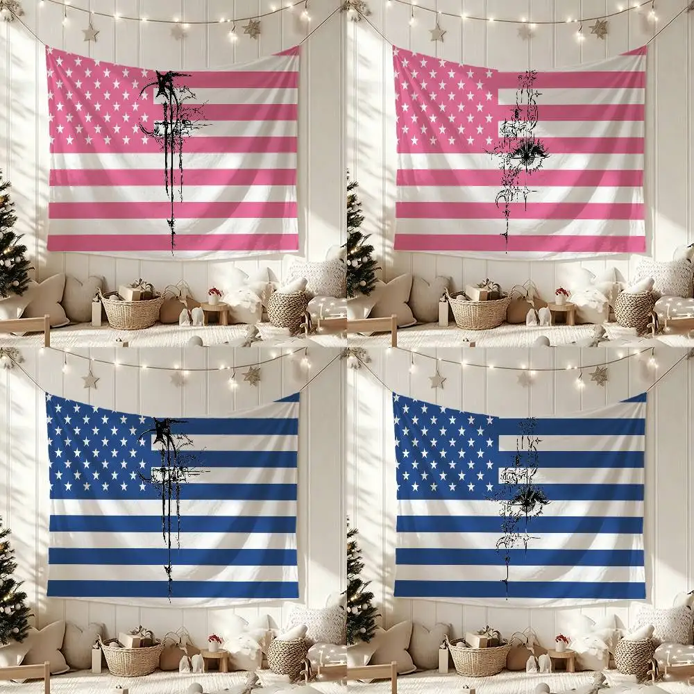 G-Gothic Cyber Sigil C-Cross Flag Digital Printing Banner for Garage Wall Out Door Decoration