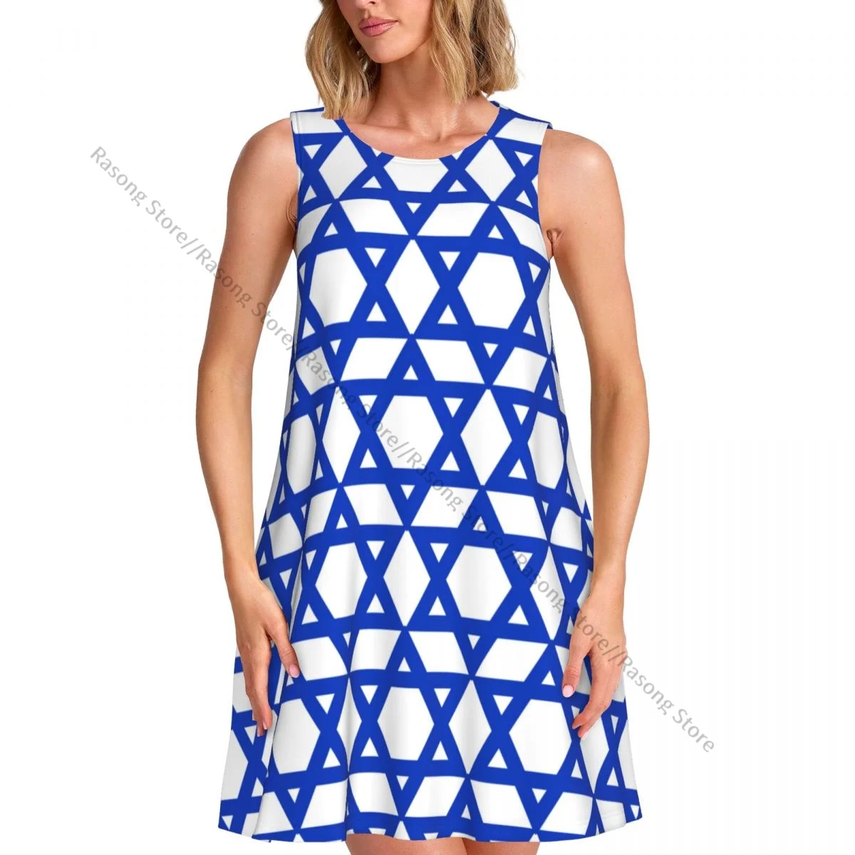 Abito da donna Star Israel Pattern Summer Casual T Shirt Beach Cover up Tank Dress