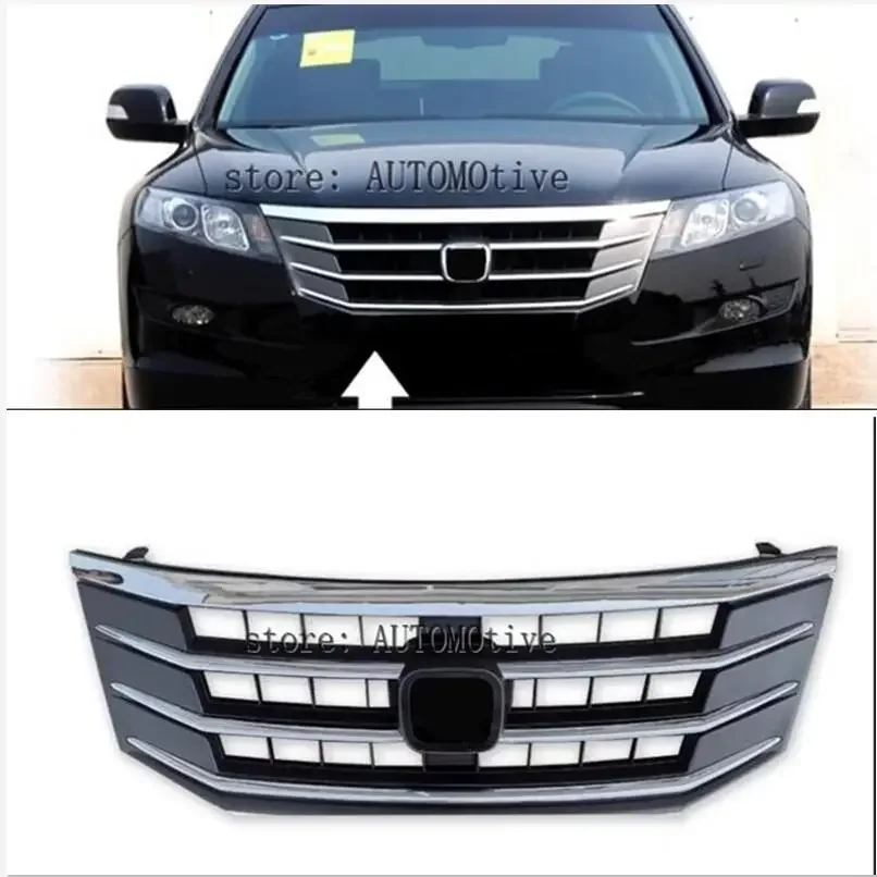 2011 2012 2013 for Honda Accord Crosstour ABS Chrome Honey Bumper Mesh Grille ,Front Car Grill Grills