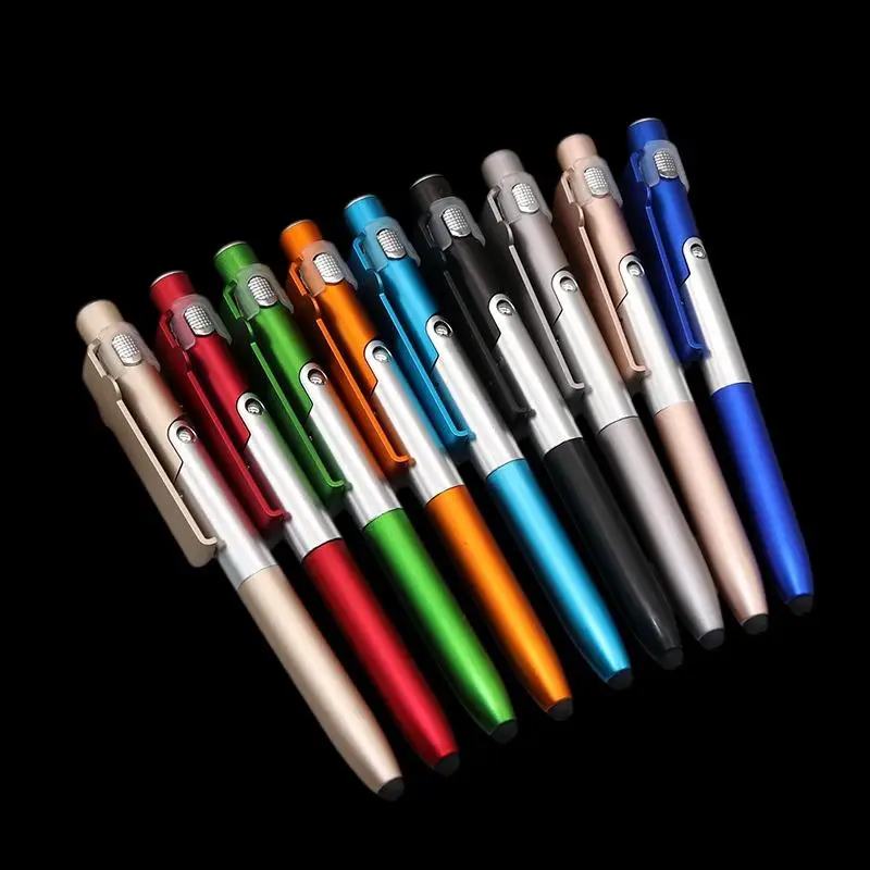 4-in-1 Multifunction Ballpoint Pen LED Light Foldable Phone Stand Night Reading Writing Pencil For Office School Students