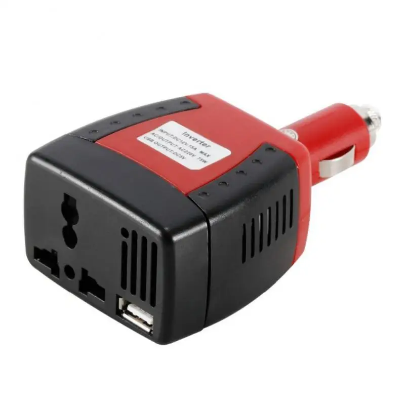 Inversor multifuncional do adaptador do poder, acessórios portáteis do carro, conversor universal, 12V a 220V, 75W