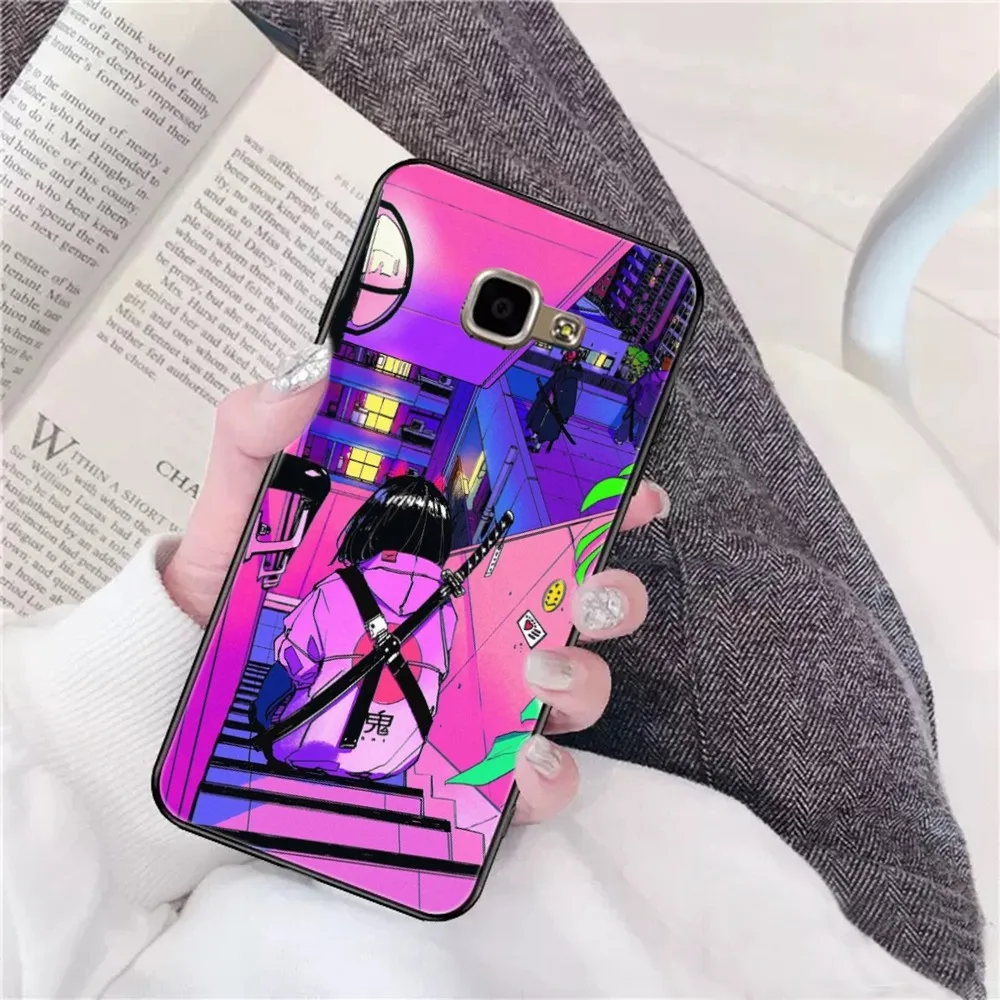 Vaporwave Glitch Anime Phone Case For Samsung A 10 11 12 13 20 21 22 30 31 32 40 51 52 53 70 71 72 73 91 13 shell