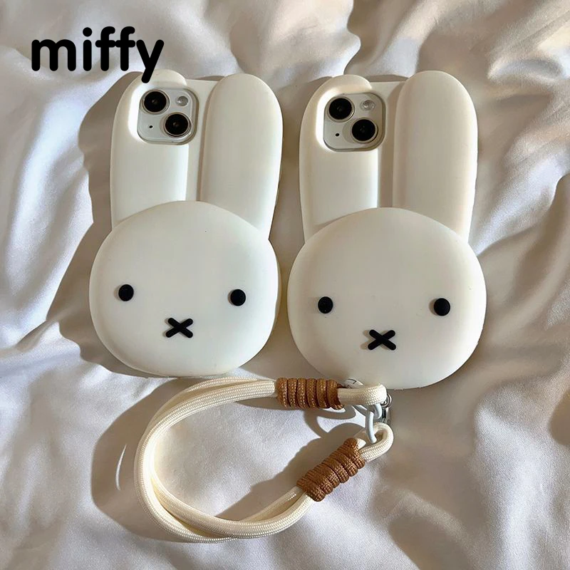 Miffy Iphone 11/12/13/14/15/16ProMax Phone Case Kawaii Silicone Anti-drop Simple All-wrap Soft Case Christmas Toy Gift