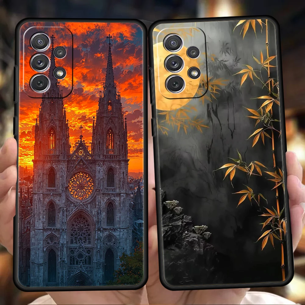 Phone Case for Samsung Galaxy A55 A53 A52 A52S A51 A41 A35 A32 A25 A23 A15 A13 A71 A72 5G Soft TPU Shell Artistic Patterns Capas
