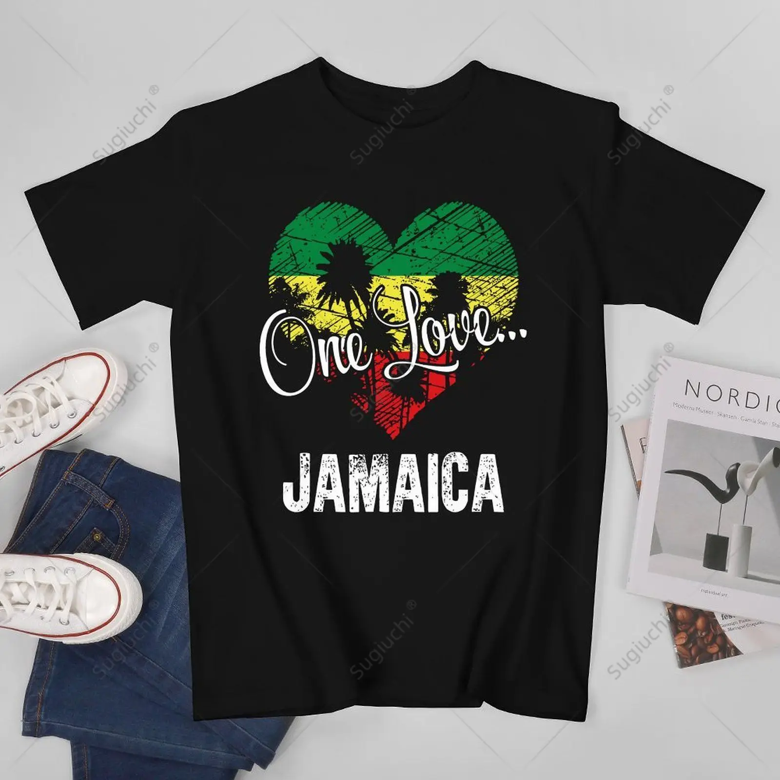 Unisex Men One Love Jamaica! Caribbean Vacation Tshirt Tees T Shirts Women Boys 100% Cotton T-Shirt