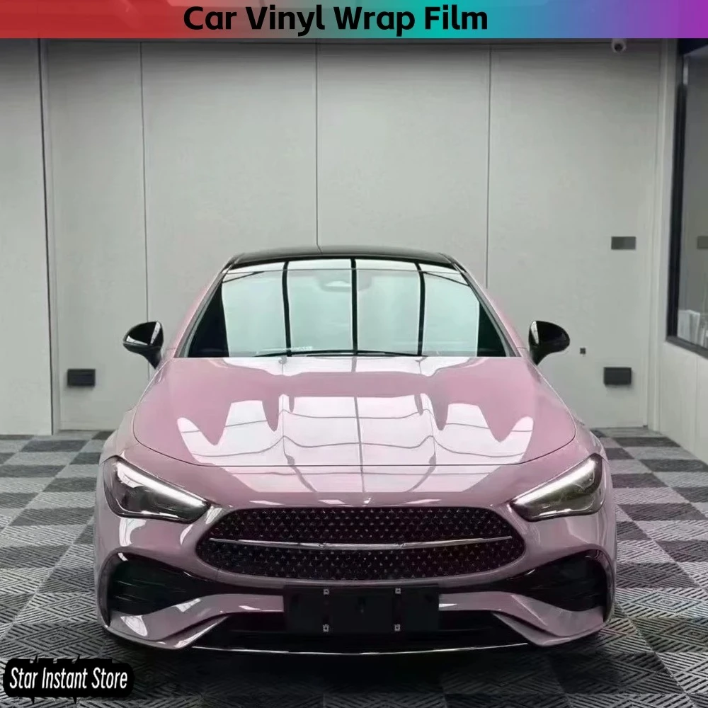 

Gloss Metallic Car Vinyl Wrap 1.52x17m, PET Crystal Highlight Series, Premium Powder Color Collection