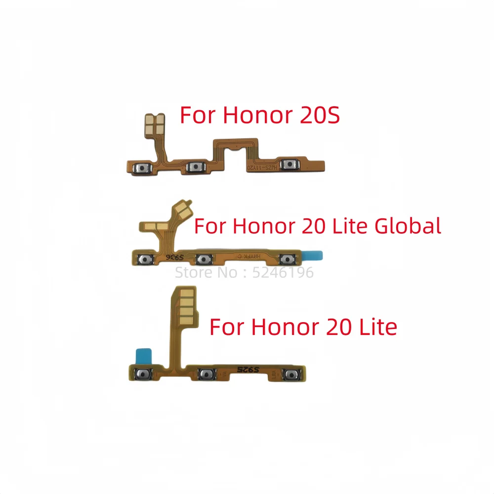 1pcs Power On / Off key Mute Volume Button Ribbon Flex Cable For Honor 20S For Honor 20 Lite Global Replace Part
