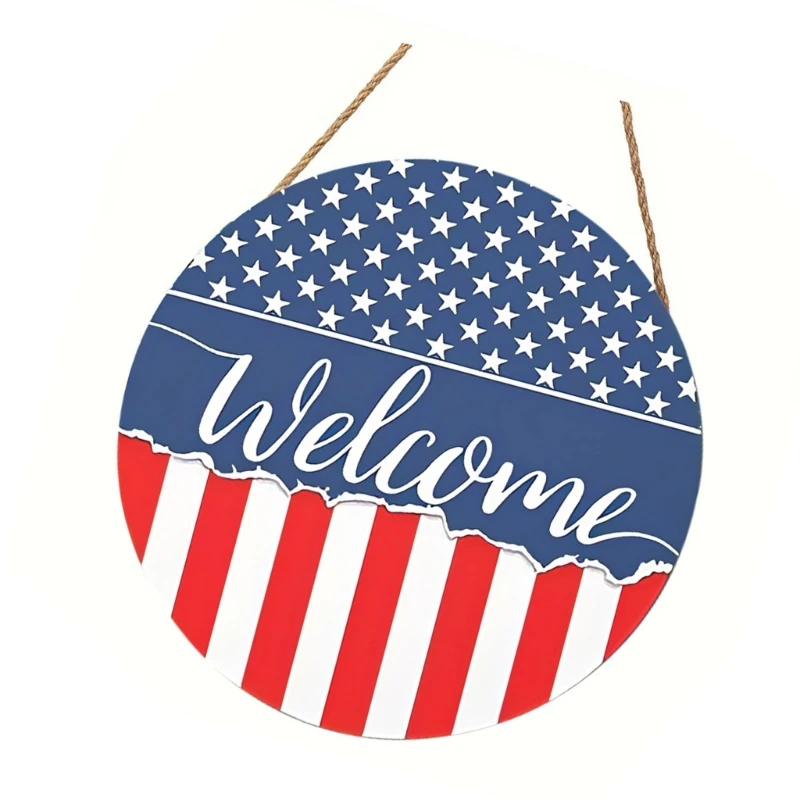 Independence Day Welcome Sign Decorations Front Door Farmhouses Entry Hello Sign