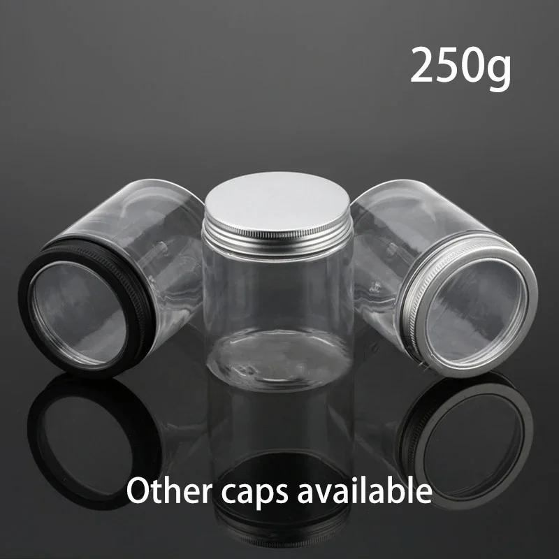 

250g Empty Plastic Jar Cream Candy Tea Coffee Beans Refillable Bottle 250ml Makeup Face Mask Lotion Container