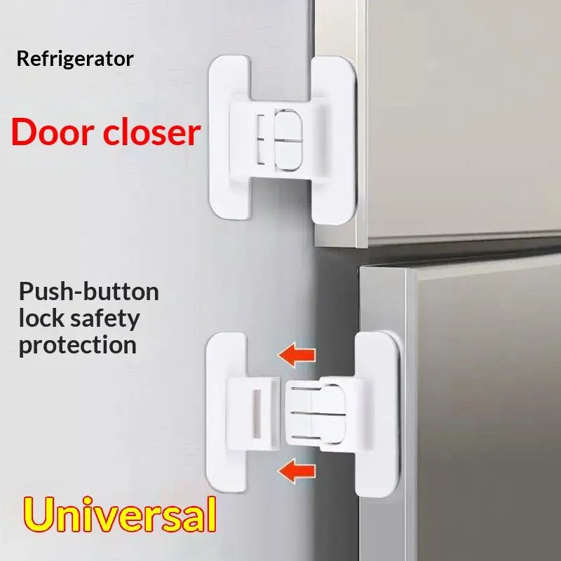 【D】Universal Child Safety Fridge Door Lock No Drill Adhesive 1/5 PCS for Cabinets Oven Drawers Home Baby Pet Proofing
