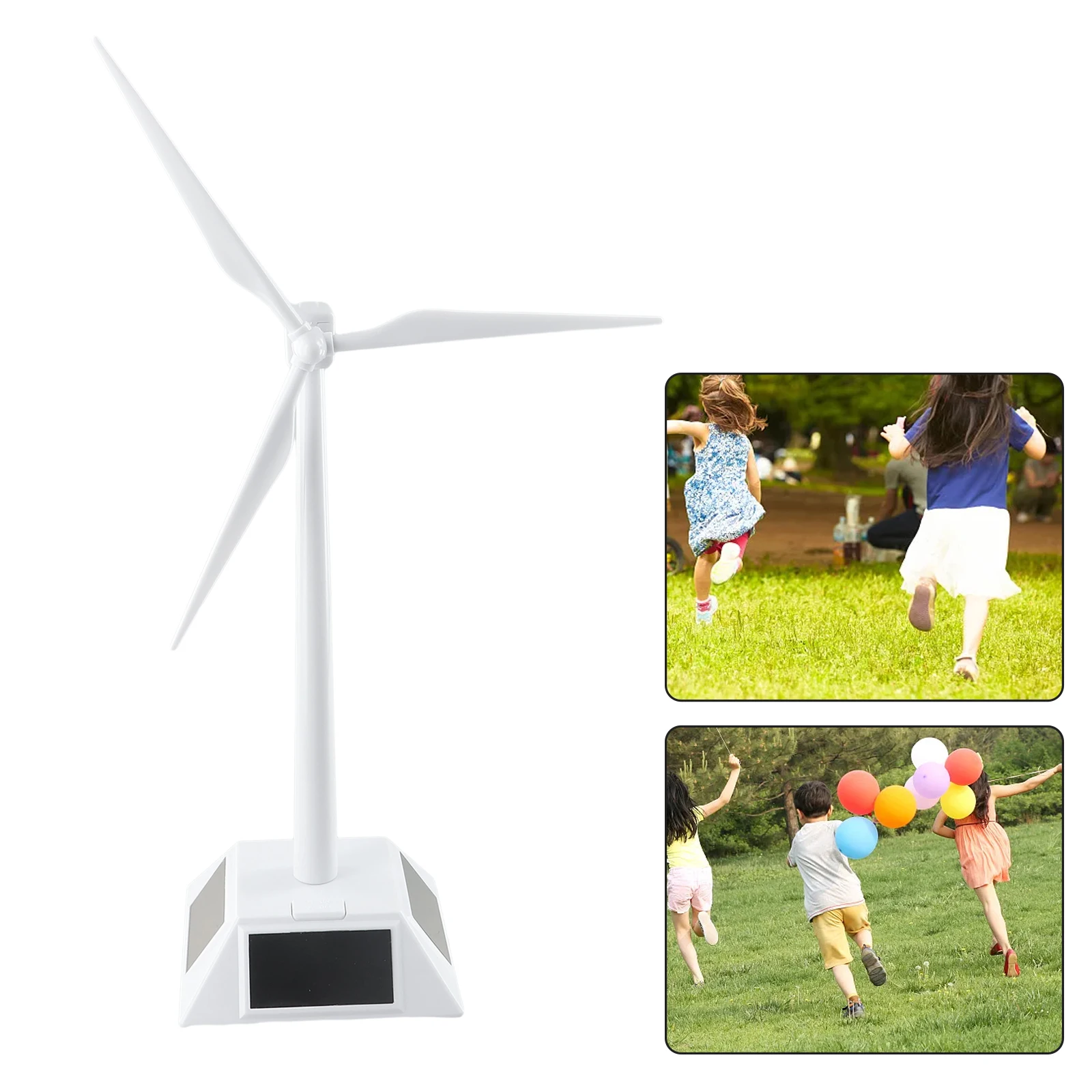 

1pc Solar Wind Generator Model And Exhibition Stand Windmill Educational Learning Toy Assembly Kit Desktop Decoration