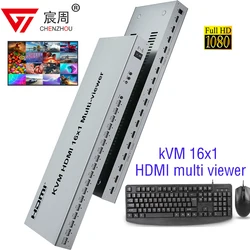 1080P@60hz USB KVM 16x1 HDMI Multi-viewer for Mouse Keyboard 16 Way Seamless Switch Multiviewer 2 4 6 8 16 Multi Screen Divider