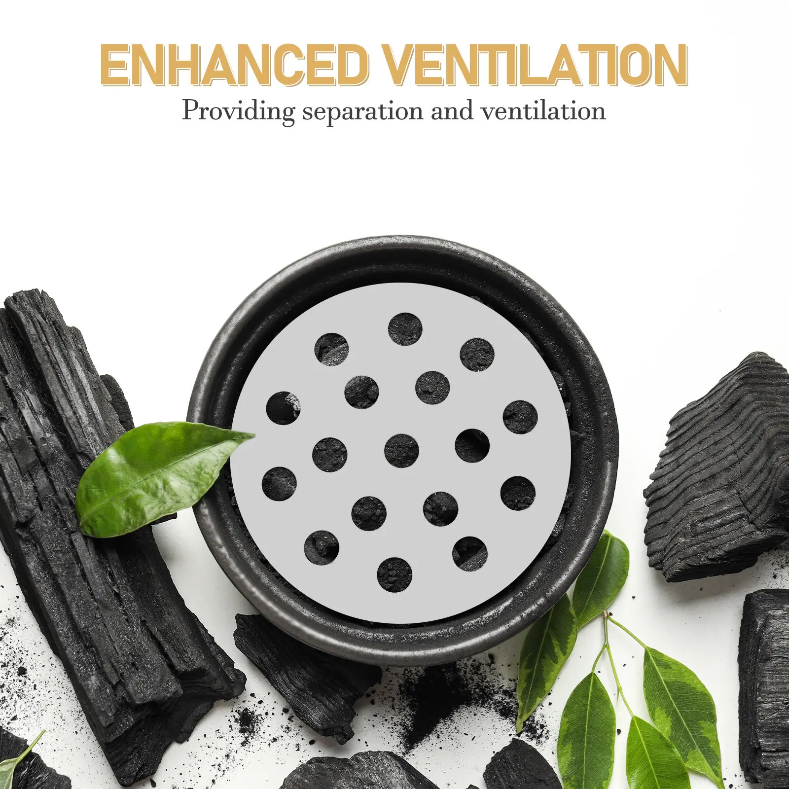 Cast Iron Charcoal Grill Plate 155Mm Heavy Duty Bbq Grill Accessory Charcoal Box Separator Even Heat Distribution Outdoor