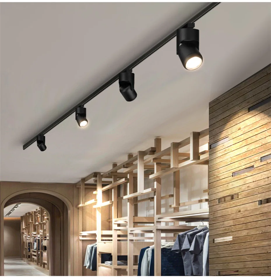 LED Track Light Rail 0.5M 2 Wire Electrified Rail with Spots Led Track Lamp Rails for Clothing Store Home Lighting