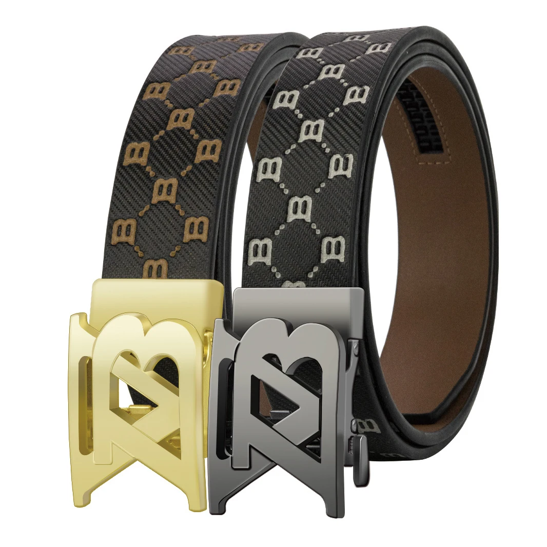 

Leather Men's Belt, Business Casual, Alloy Automatic Buckle, Cowhide Belt, All-match Light Luxury