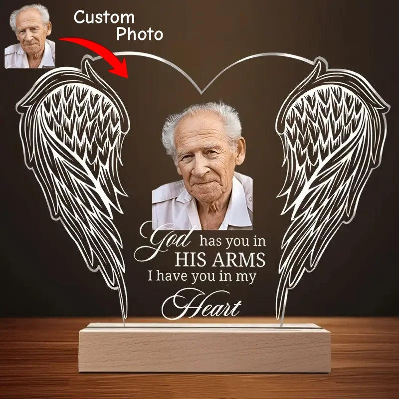 

Personalized Sympathy Keepsake for Lost Family Tribute Gift Customized Photo Memorial Plaque Memorial Day & Grandparents Day