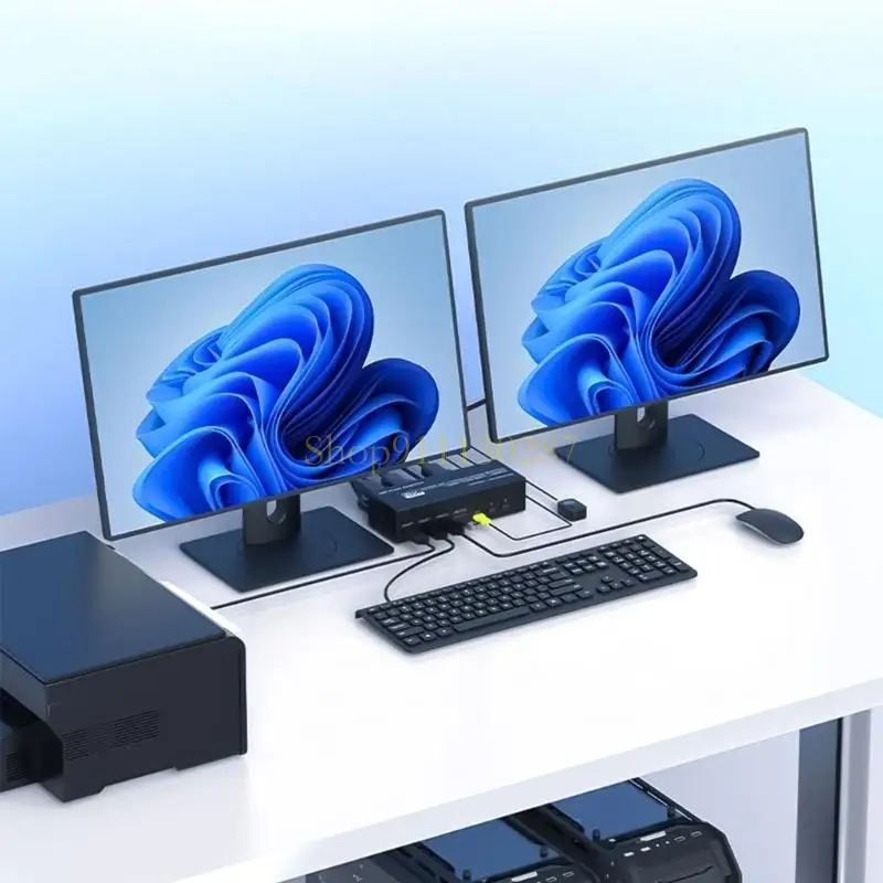 J1HC عالية الدقة 8K60Hz DisplayPort KVM Switcher مع التحكم في زر مريحة