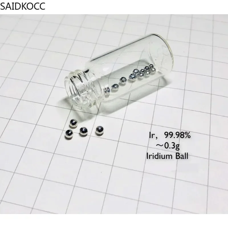 SAIDKOCC Pure Iridium Metal Ball 99.98% Ir 0.1-0.3g Solid Pellet