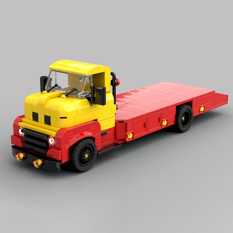 

City Car Model MOC Building Bricks Retro Flatbed Truck Modular Technology Children Holiday Gifts Assemble Toys Suit