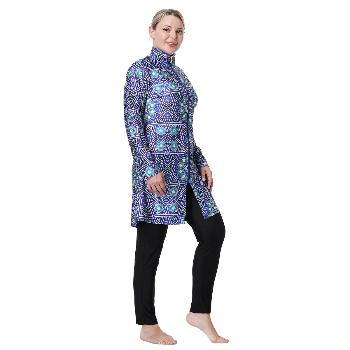 Burkini Muslim Swimwear Plus Size Modest Muslim Swimwear for Women Printed Design with Quick Drying Fabric Burkini Femme 2022