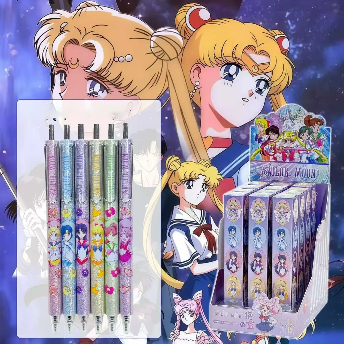 

Sailor Moon series cartoon carrying case with high appearance ST pen tip for stable writing and low center of gravity water pen