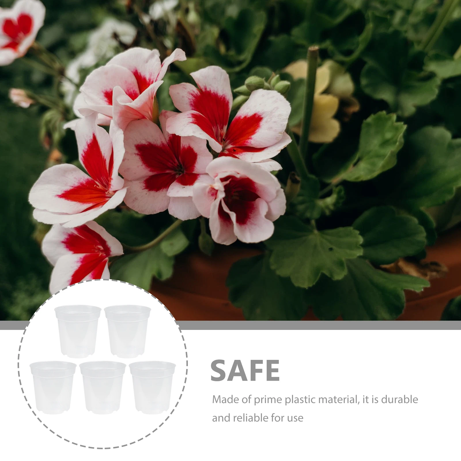

5Pcs Transparent Plastic Nursery Pots Clear Plant Cups for Seedling Growth Orchid Planter Garden Supply Nursery Pots