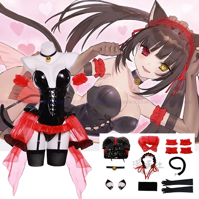 

Tokisaki Kurumi Bunny Girl Costume Anime Date A Live Tokisaki Kurumi Cat Ear Sexy Cosplay Women Bunny Suit