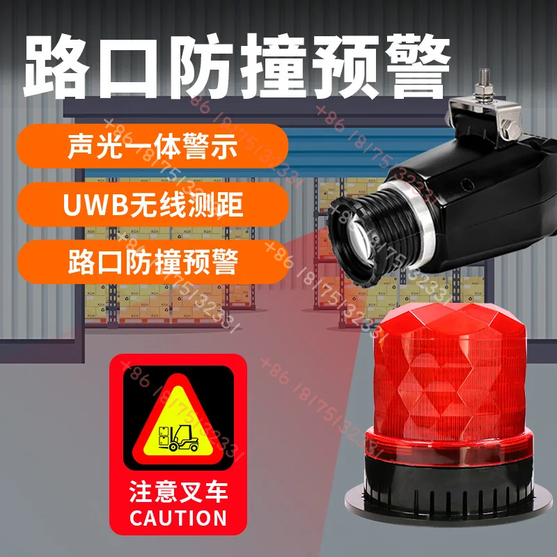 

Forklift corner anti-collision warning system at the entrance of the factory, z ebra crossing hazard sign switching warning